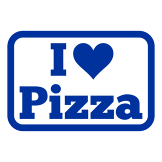 I Love Pizza Decal (Blue)